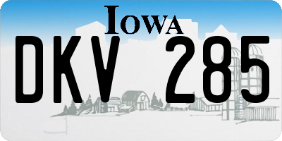 IA license plate DKV285
