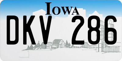 IA license plate DKV286