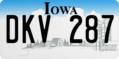 IA license plate DKV287