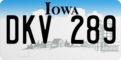 IA license plate DKV289