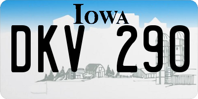 IA license plate DKV290