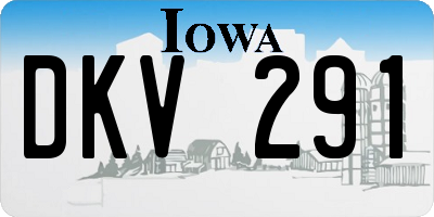IA license plate DKV291