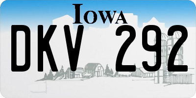 IA license plate DKV292