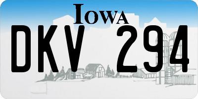 IA license plate DKV294