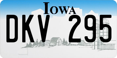 IA license plate DKV295