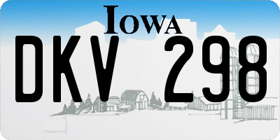 IA license plate DKV298
