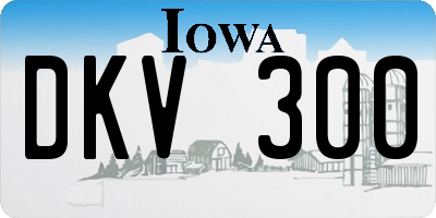 IA license plate DKV300