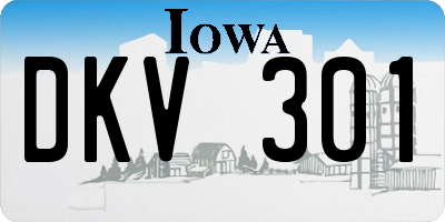 IA license plate DKV301