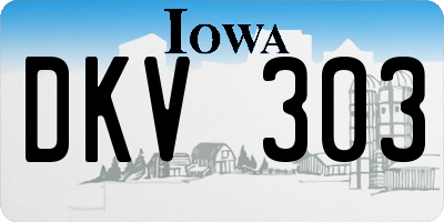 IA license plate DKV303