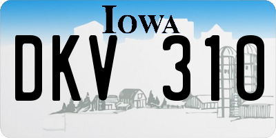 IA license plate DKV310