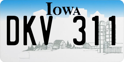 IA license plate DKV311