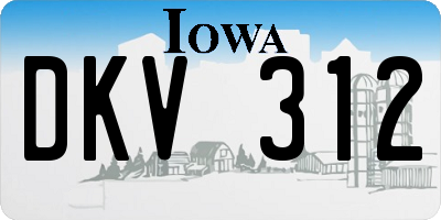 IA license plate DKV312