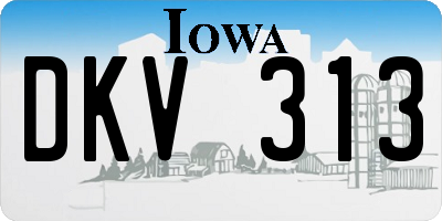 IA license plate DKV313