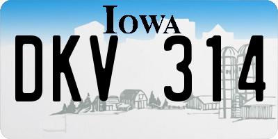 IA license plate DKV314
