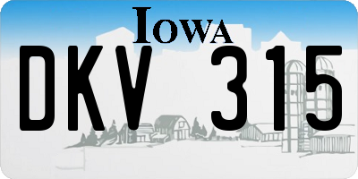 IA license plate DKV315