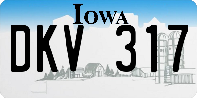 IA license plate DKV317