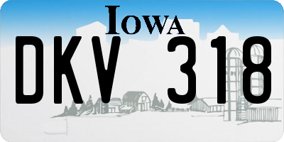 IA license plate DKV318