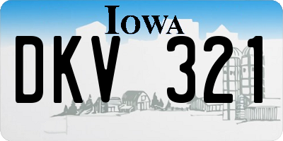 IA license plate DKV321