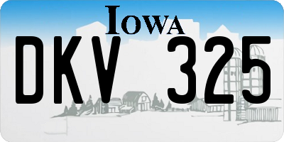 IA license plate DKV325