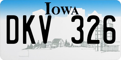 IA license plate DKV326