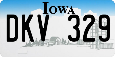 IA license plate DKV329