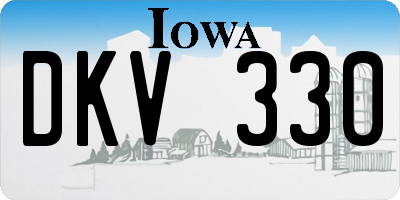 IA license plate DKV330