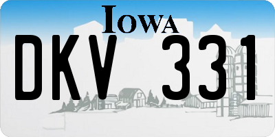 IA license plate DKV331
