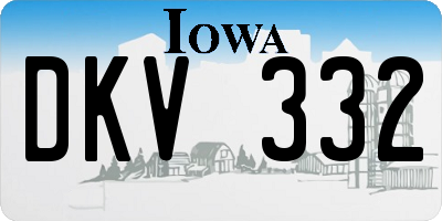 IA license plate DKV332