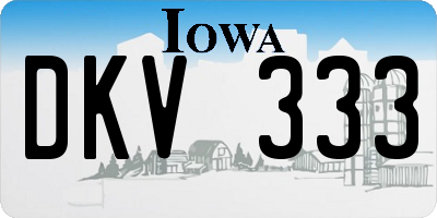 IA license plate DKV333