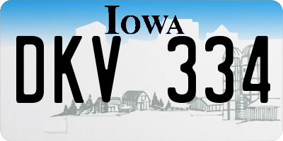 IA license plate DKV334