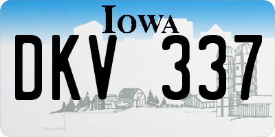 IA license plate DKV337