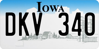 IA license plate DKV340