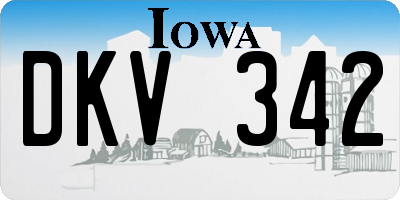 IA license plate DKV342