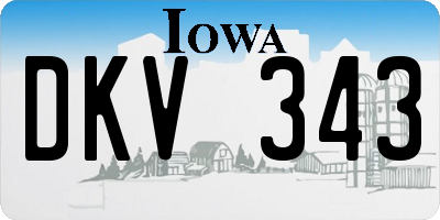 IA license plate DKV343
