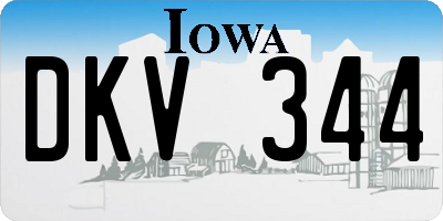 IA license plate DKV344