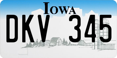 IA license plate DKV345