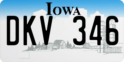 IA license plate DKV346