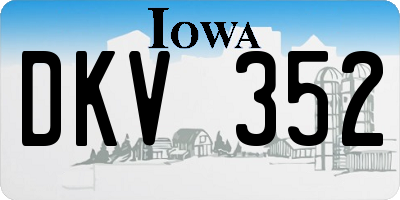 IA license plate DKV352