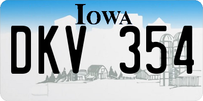 IA license plate DKV354
