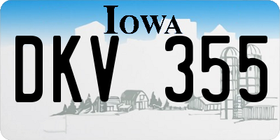 IA license plate DKV355