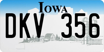 IA license plate DKV356