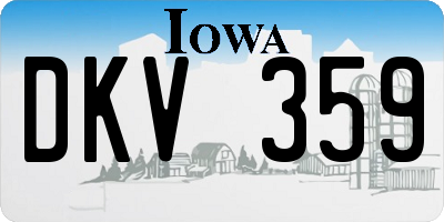 IA license plate DKV359