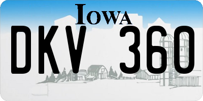 IA license plate DKV360