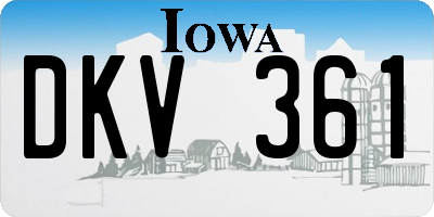 IA license plate DKV361