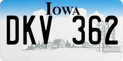 IA license plate DKV362