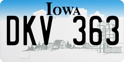 IA license plate DKV363