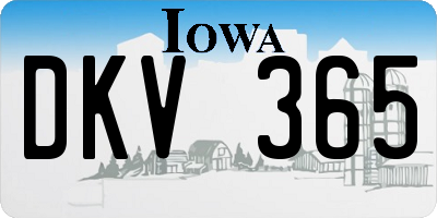 IA license plate DKV365