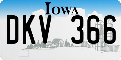 IA license plate DKV366