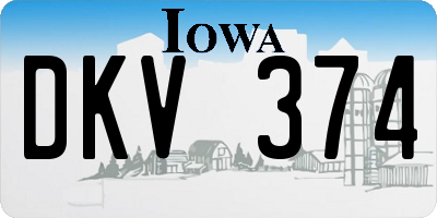 IA license plate DKV374