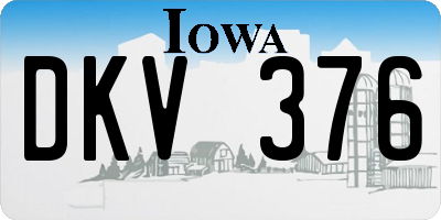 IA license plate DKV376